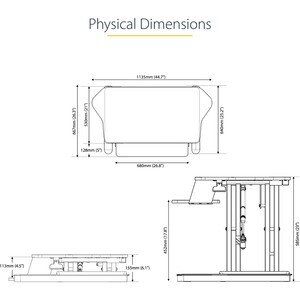StarTech.com Corner Sit Stand Desk Converter with Keyboard Tray, Large Surface 35"x21" , Height Adjustable Ergonomic Table