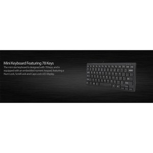 Adesso SlimTouch AKB-111UB Keyboard - Cable Connectivity - USB Interface - English (US) - Black - Membrane Keyswitch - Des