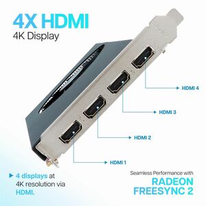VisionTek AMD Radeon RX 550 Graphic Card - 4 GB GDDR5 - Full-height - 3840 x 2160 - 1.18 GHz Core - 128 bit Bus Width - HDMI