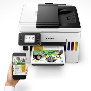 Impresora de inyección de tinta multifunción Canon MAXIFY GX7010 Inalámbrico - Color - Blanco - Copiadora/Fax/Impresora/Es