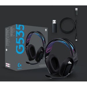 Logitech G535 Gaming Headset - Stereo - USB - Wireless - 39.4 ft - 36 Ohm - 20 Hz to 20 kHz - On-ear - Binaural - Ear-cup 