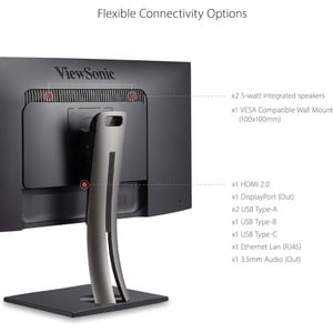 ViewSonic VP3881A 38-Inch IPS WQHD+ Curved 21:9 Monitor with 100% sRGB Rec 709, Eye Care, HDR10 Support, 90W USB C, HDMI, 