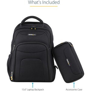 StarTech.com 15.6" Laptop Backpack w/ Removable Accessory Case, Professional IT Tech Backpack for Work/Travel/Commute, Nyl