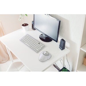 Kensington Orbit Wireless Trackball with Scroll Ring - White - Optical - Wireless - Bluetooth/Radio Frequency - 2.40 GHz -