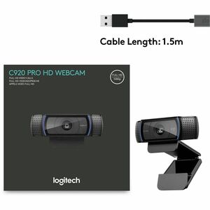 Logitech C920e HD 1080p Mic-Enabled Webcam, certified for Zoom, Microsoft Teams compatible, TAA Compliant - 1920 x 1080 Vi