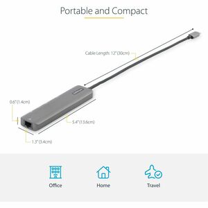 StarTech.com USB C Multiport Adapter, USB-C to 4K 60Hz HDMI 2.0, 100W PD Pass-through, SD, USB, GbE, USB Type-C Mini Dock,