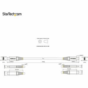 StarTech.com 1m USB-C Kabel 10Gbit/s, USB-IF zertifiziert, USB 3.2 Gen 2 Typ-C Kabel, 100W/5A Power Delivery, DP Alt Mode,