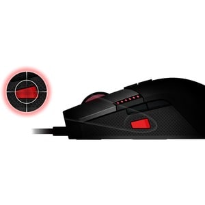 AOC AGON AGM700 Rato para jogos - USB 2.0 - Ótico - 8 Taste(n) - 8 Programmable Button(s) - Preto - Cabo - 16000 dpi - Rod