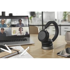 Jabra Evolve2 75 Wireless On-ear Stereo Headset - USB-C - Unified Communication - Black - Binaural - Ear-cup - 3000 cm - B