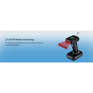 Adesso NuScan NuScan 2700R Warehouse, Logistics Handheld Barcode Scanner - Wireless Connectivity - Black - 120 scan/s - 1D