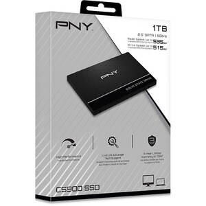 PNY Solid State-Laufwerk - 2,5" Intern - 1 TB - SATA (SATA/600) - MAC Unterstütztes Gerät - 535 MB/s Maximale Lesegeschwin