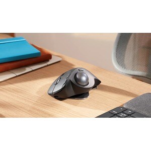 Logitech MX ERGO 鼠标 - 蓝牙/射频 - 光学 - 6 可编程按钮 - 石墨色 - 无线 - 可充电 - 4000 dpi - 轨迹球 - 右旋转