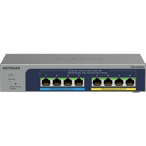 Netgear MS108EUP 8 Ports Manageable Ethernet Switch - 2.5 Gigabit Ethernet - 2.5GBase-T - 3 Layer Supported - 230 W PoE Bu