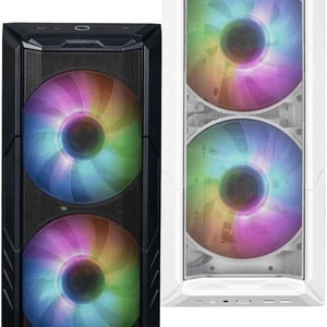 Cooler Master HAF 500 Computer Case - Mid-tower - White - Steel, Mesh, Plastic, Tempered Glass - 4 x Bay - 4 x 7.87" , 4.7