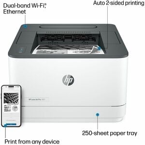 HP LaserJet Pro 3000 3001dw Desktop Wireless Laser Printer - Monochrome - 35 ppm Mono - 1200 x 1200 dpi Print - Automatic 