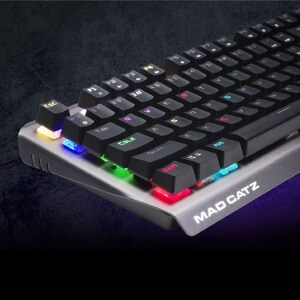 Mad Catz S.T.R.I.K.E. 13 Compact Mechanical Gaming Keyboard - Cable Connectivity - RGB LED Windows Key, Adjustable Backlig