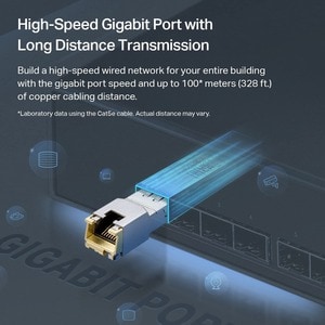 SFP (mini-GBIC) TP-Link TL-SM331T - Per Data networking - Coppia incrociataGigabit Ethernet - 1000Base-T - Supporta l'hot 
