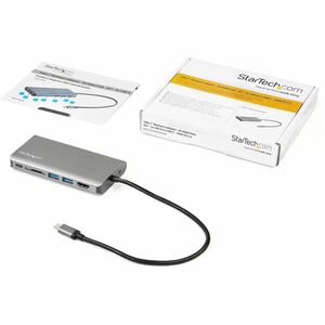 USB-C Multiport Adapter - HDMI or VGA - 100W PD - Attached 30 cm Host Cable - SD Card Reader - USB-C Mini Dock (DKT30CHVAUSP)