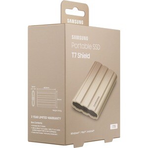 Samsung T7 MU-PE1T0K/WW 1 TB Portable Rugged Solid State Drive - External - Moonrock Beige - Desktop PC, MAC Device Suppor