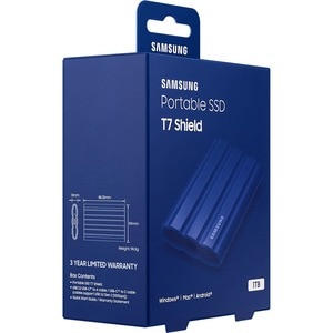 Samsung T7 MU-PE1T0R/WW 1 TB Portable Rugged Solid State Drive - External - Blue - Desktop PC, MAC Device Supported - USB 