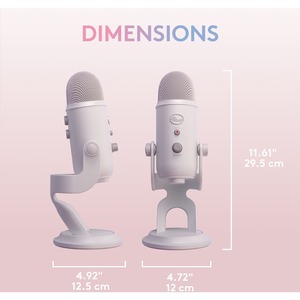 Blue Yeti Wired Microphone - White Mist - Shock Mount, Desktop, Stand Mountable - USB