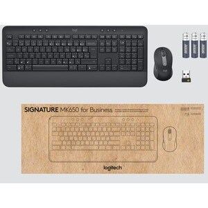 Logitech Signature MK650 Combo for Business Wireless Mouse and Keyboard Combo - USB Plunger Wireless Bluetooth/RF Keyboard