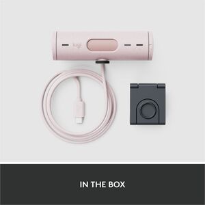 Logitech Brio 500 Full HD webcam, auto framing, noise-reducing mics, privacy shutter, streaming & video calling, Rose - 19