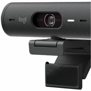 Logitech Brio 500 Full HD webcam, auto framing, noise-reducing mics, privacy shutter, streaming & video calling, Graphite 