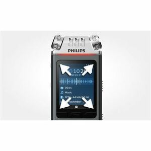 Philips VoiceTracer Audio Recorder - [Built-in ]Microphone, Speaker - Omni-directional Microphone - 8 GB Flash Memory - mi