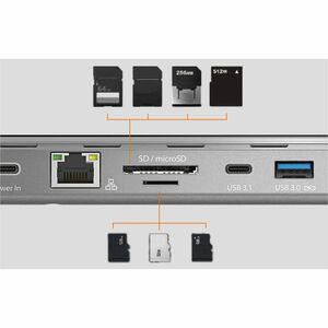 j5create JCD543P-EN 13 Port(s) USB Type C Docking Station for Display, Notebook, MacBook - Charging Capability - Memory Ca