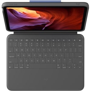 Housse/Clavier Logitech Rugged Folio Durci - Folio Style Apple, Logitech iPad (10e génération) Tablette - Gris basalte - R