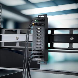 StarTech.com 10-Port Industrial USB 2.0 HUB, Rugged USB Hub w/ESD Level 4 Protection, DIN/Wall/Desk Mountable USB-A Hub, U