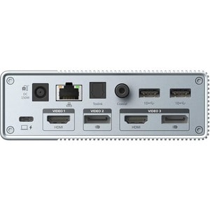 Targus HyperDrive HDG215-EU USB-Typ C Docking Station für Notebook, Tablet-PC, Desktop-PC - Silber - 3 Unterstützte Displa