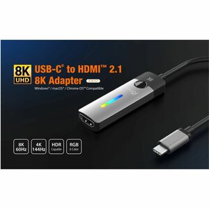 j5create A/V Adapter - 1 - 7680 x 4320 Supported - Black, Grey