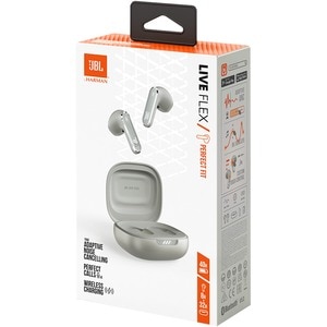 JBL Live Flex True Wireless Earbud Stereo, Mono Earset - Silver - Binaural - In-ear - Bluetooth - 32 Ohm - 20 Hz to 20 kHz