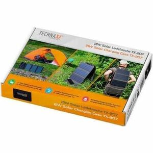 Technaxx 21W Solar Charging Case TX-207 - For Smartphone, Power Bank - Input connectors: USB - Foldable, Compact