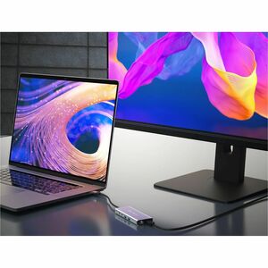 j5create JCD403-N USB4 Docking Station für Monitor, Notebook - Ladefunktion - Grau - 4K, 8K - 7680 x 4320 - 4 x USB-Anschl
