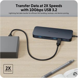 HyperDrive HyperDrive Next HD4005GL 10 Port(s) USB 3.2 (Gen 2) Type C Docking Station for Monitor, MacBook, Desktop PC, No
