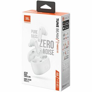 JBL Tune Beam True Wireless Earbud Stereo Earset - White - Binaural - In-ear - Bluetooth - Noise Canceling - USB Type C