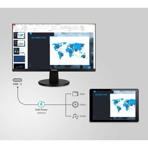 MONITOR USB-C FULL HD 1080P DE 24 PULGADAS CON BISEL ULTRAFINO SINCRONIZACION ADAPTATIVA 75HZ CARGA DE 15W ENTRADAS HDMI Y