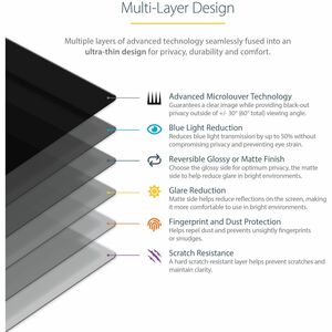 StarTech.com Filtro Privacy per laptop da 19" 5:4, Pellicola protettiva antiriflesso con riduzione luce della blu del 51%,