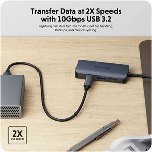 HyperDrive Next 4 Port USB-C Hub - for Monitor, MacBook - Charging Capability - 4 Port(s) - USB 3.2 (Gen 2) Type C - 1 Dis