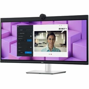 Dell P3424WEB 34" Class Webcam UW-QHD Curved Screen LED Monitor - 21:9 - Black, Silver - 86.6 cm (34.1") Viewable - In-pla