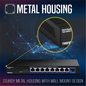 TRENDnet TEG-S5091 8 Ports Ethernet Switch - 2.5 Gigabit Ethernet, 10 Gigabit Ethernet - 2.5GBase-T, 10GBase-X - TAA Compl