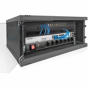 Digitus 4U Wall Mountable Enclosed Cabinet Rack Cabinet for Networking270 mm Rack Depth - Black - Glass, Sheet Steel - 60 