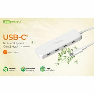 j5create JCH345EW-N USB Hub - USB Type C - 4 Total USB Port(s)