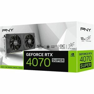 Carte Graphique PNY NVIDIA GeForce RTX 4070 SUPER - 12 Go GDDR6X - 7680 x 4320 - 1,98 GHz Matériau - 2,49 GHz Boost clock 