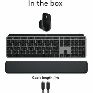 Logitech MX Keys S Combo for Mac, Wireless Keyboard and Mouse With Palm Rest, Bluetooth, Space Gray - Wireless Bluetooth K