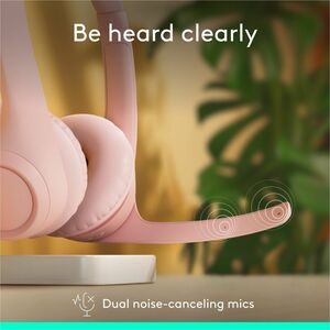 Logitech Zone 300 Wireless Bluetooth Headset With Noise-Canceling Microphone, Rose - Stereo - Wireless - Bluetooth - 98.4 