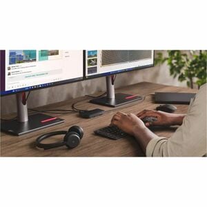 Lenovo 40B9 USB Type C Docking Station for Monitor, Notebook - Charging Capability - 135 W - Eclipse Black - 2 Displays Su